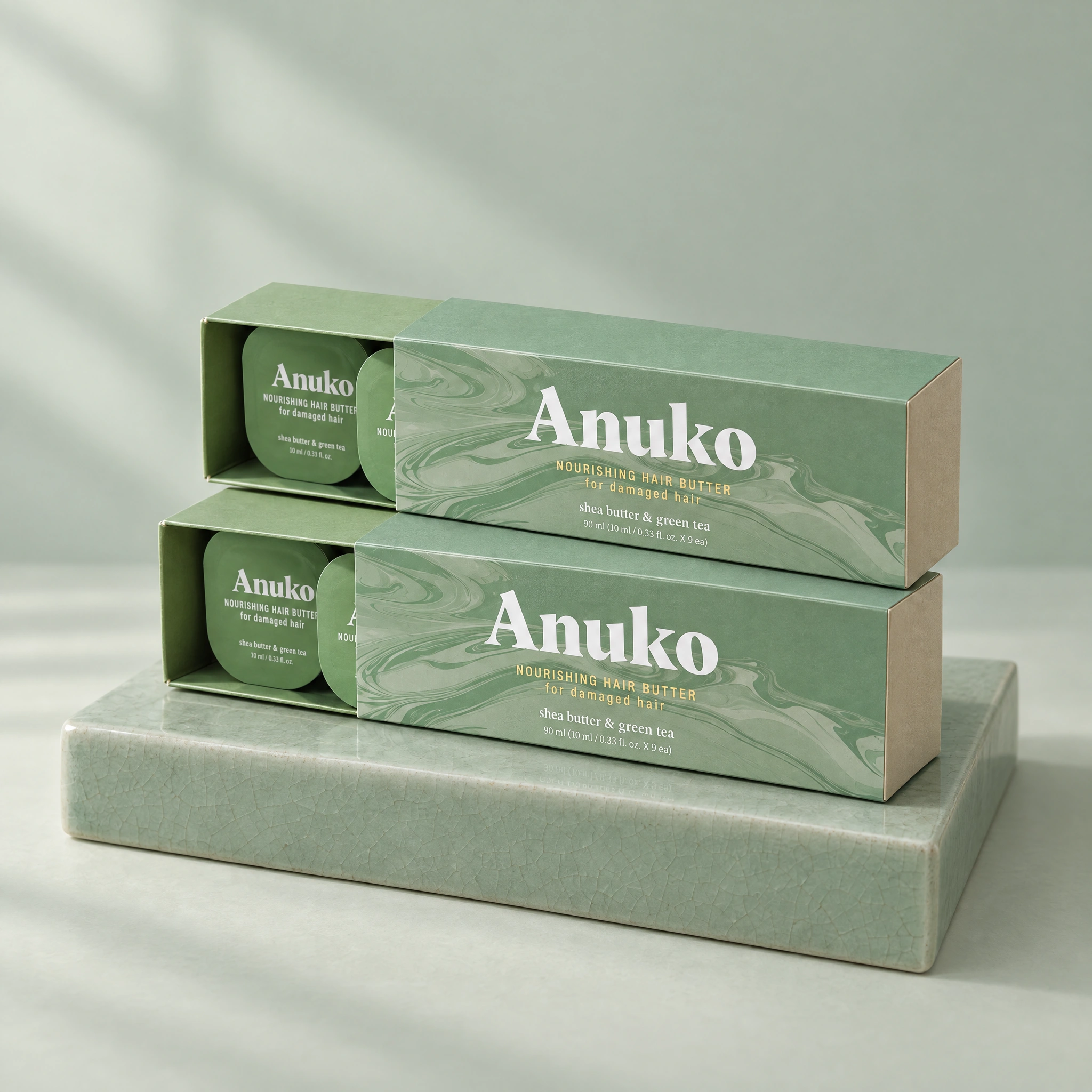 Two Anuko Travel Hair Butter kits