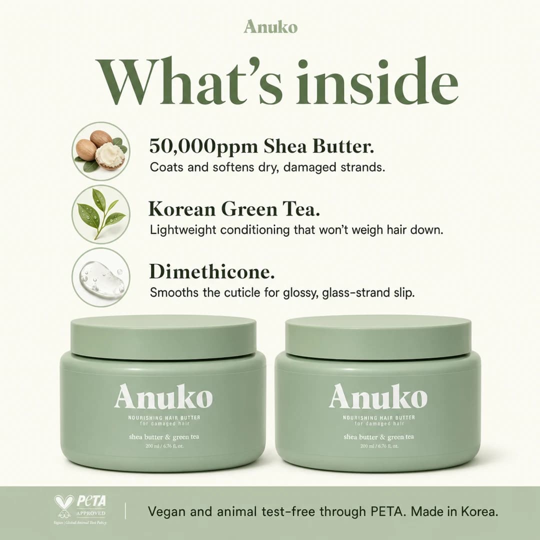 Two Anuko Nourishing Hair Butter 200 ml jars: What is inside
